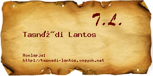 Tasnádi Lantos névjegykártya